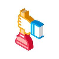 Hand Hold Plunger Isometric Icon Vector Illustration