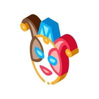 Festival Mask Isometric Icon Vector Illustration