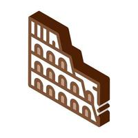 Coliseum Building Isometric Icon Vector Illustration