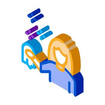 mujer limpieza icono isométrico ilustración vectorial vector