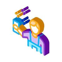 Human Cleaning Isometric Icon Vector Illustration