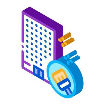 edificio limpio icono isométrico ilustración vectorial vector