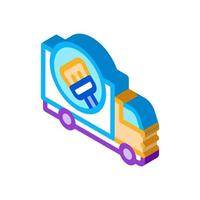 Cleaning Truck Isometric Icon Vector Illustration