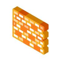 Brick Wall Isometric Icon Vector Illustration
