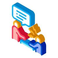 Verbal Battle Isometric Icon Vector Illustration