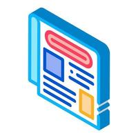 News in Newspaper Isometric Icon Vector Illustration
