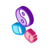 Yin Yang Capsule Isometric Icon Vector Illustration