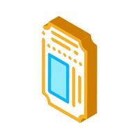 Theater Ticket Isometric Icon Vector Illustration