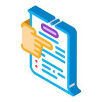 transaction document pointer isometric icon vector illustration