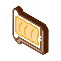 toast with butter isometric icon vector illustration