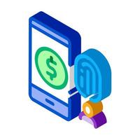 fingerprint access to accounts isometric icon vector illustration