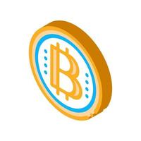 bitcoin coin isometric icon vector illustration