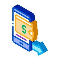 card payment via smartphone isometric icon vector illustration