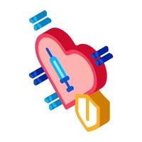 cardiac repair injection isometric icon vector illustration