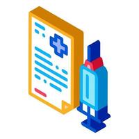 injection medical report isometric icon vector illustration