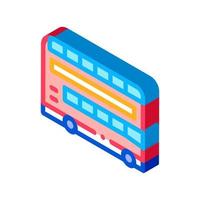 Ilustración de vector de icono isométrico de autobús turístico de dos pisos