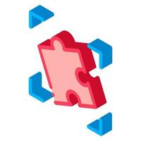 puzzle element isometric icon vector illustration