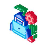 configuración hacker icono isométrico ilustración vectorial vector