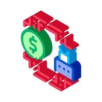 automated withdrawal of money isometric icon vector illustration