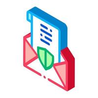 protected letter isometric icon vector illustration