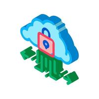 protection cloud isometric icon vector illustration