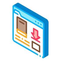 book download folder isometric icon vector illustration