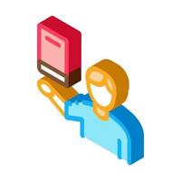 book consultant isometric icon vector illustration