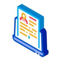 complete computer information about person isometric icon vector illustration