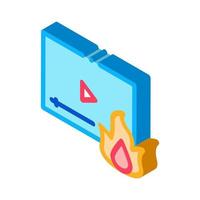 fire video isometric icon vector illustration