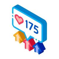 increase in likes isometric icon vector illustration