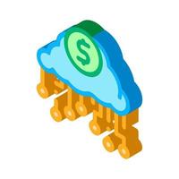 cash cloud isometric icon vector illustration