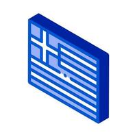 flag of greece isometric icon vector illustration