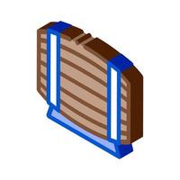 barril de madera para productos de vino icono isométrico ilustración vectorial vector