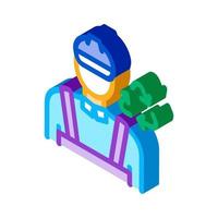 environmental worker isometric icon vector illustration