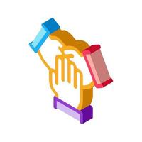 triple handshake isometric icon vector illustration