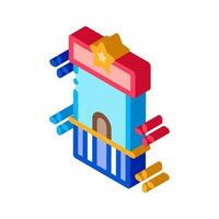 attraction control point isometric icon vector illustration