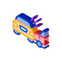 collision of two cars isometric icon vector illustration