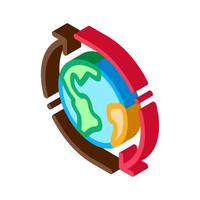 planet rotation isometric icon vector illustration