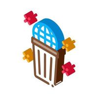 planet pollution isometric icon vector illustration