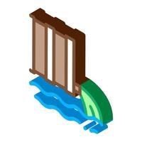 derrame de sustancias nocivas en el agua icono isométrico ilustración vectorial vector