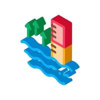 increase in water temperature isometric icon vector illustration