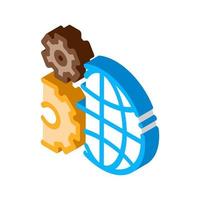 solving planet problems isometric icon vector illustration