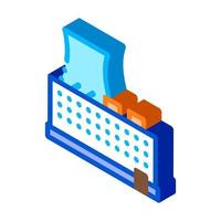 single tower nuclear power plant isometric icon vector illustration