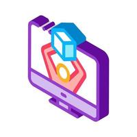 computer receipt of parcel isometric icon vector illustration