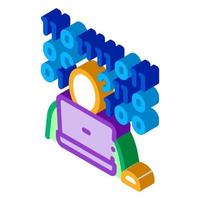 binary code isometric icon vector illustration