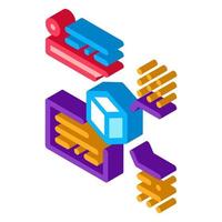 measurement of parameters of parcel isometric icon vector illustration