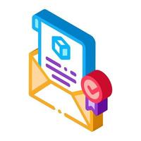 parcel notification letter isometric icon vector illustration