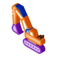 excavator isometric icon vector illustration