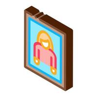 foto de mujer en marco icono isométrico ilustración vectorial vector