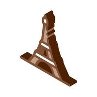 eiffel tower isometric icon vector illustration